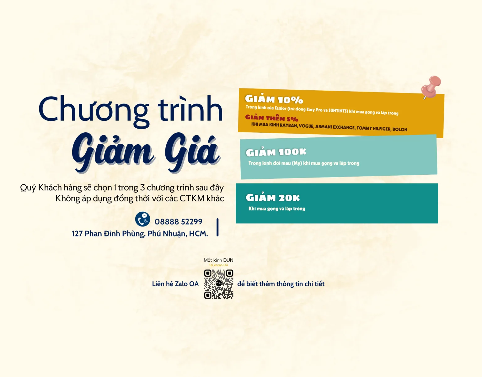 Chương trình giảm giá tại Mắt kính DUN Phú Nhuận